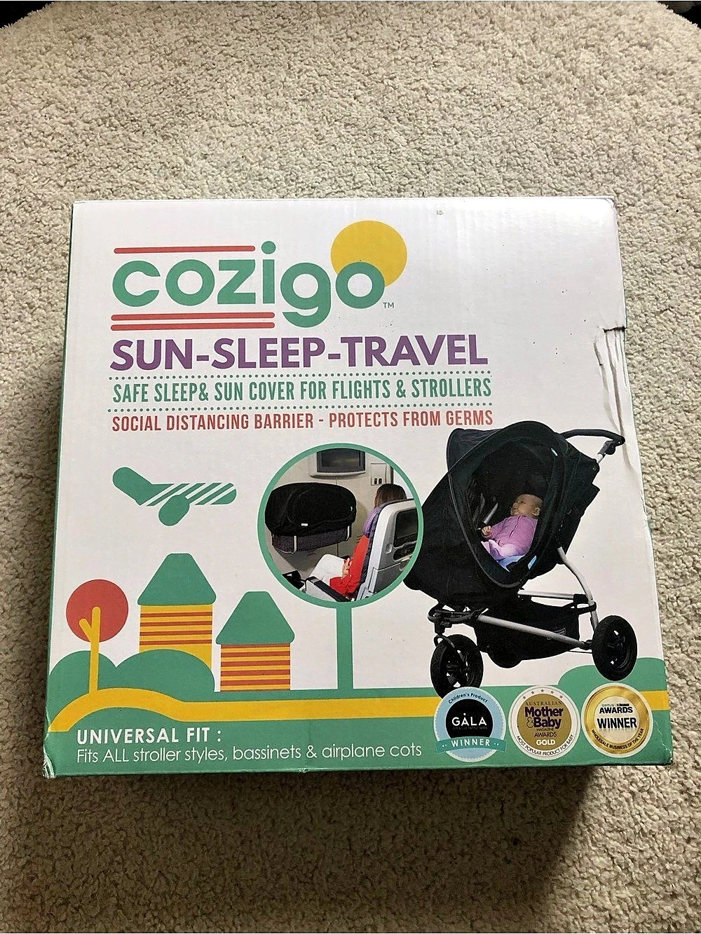 Cozigo Sun-Sleep-Travel Universal Stroller Air Plane Bassinet Cover Slumber Pod